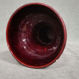 Vase in Vallauris earthenware signed orange and turquoise