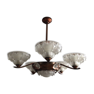lustre en cuivre et pâte - verre