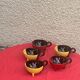 5 cups and 5 saucers signed Luc vallauris vintage