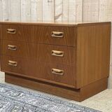 Low 3-drawer chest of drawers from the GPlan brand in teak from the 70s