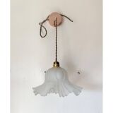 Pendant light with old glass tulip