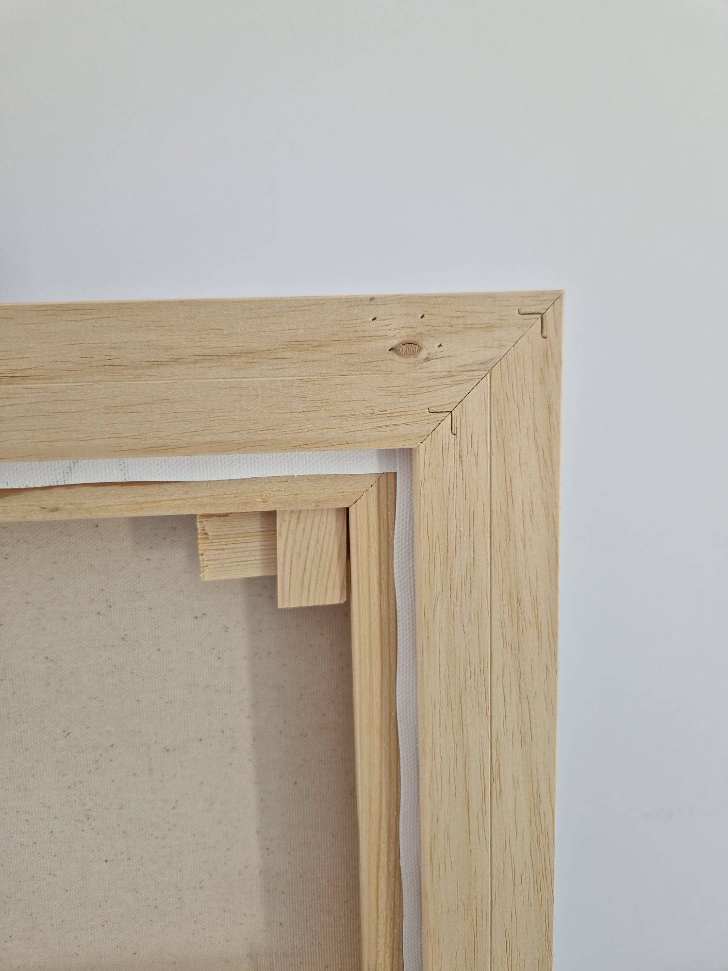 Framed monochrome blue abstract painting.