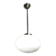 Art Deco oval white glass hanging lamp