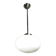 Art Deco oval white glass hanging lamp