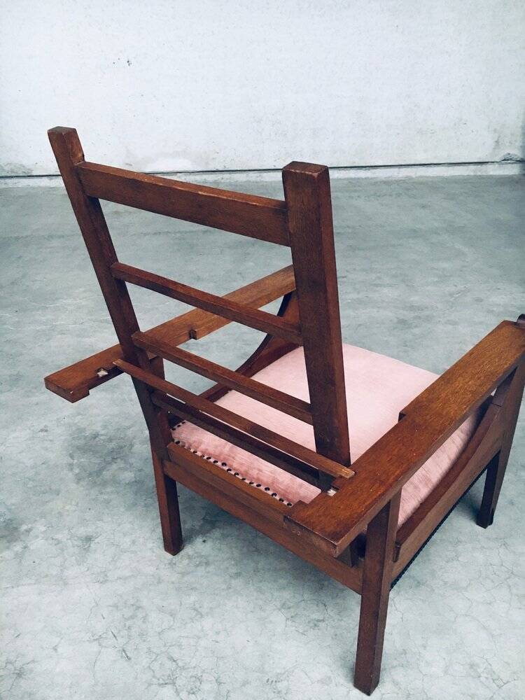 Dutch Art Deco Modernist Reclining Grand Armchair, Netherlands, 1920s