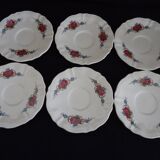 Six sarreguemines cups and saucers, obernai model