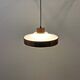Danish space age hanging lamp, from the 80s, made of lacquered aluminum and acrylic plastic