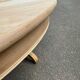 Table à manger ronde extensible rénovée pied central tripode bois 115-205cm