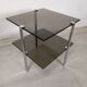 Vintage chrome smoked glass side tables