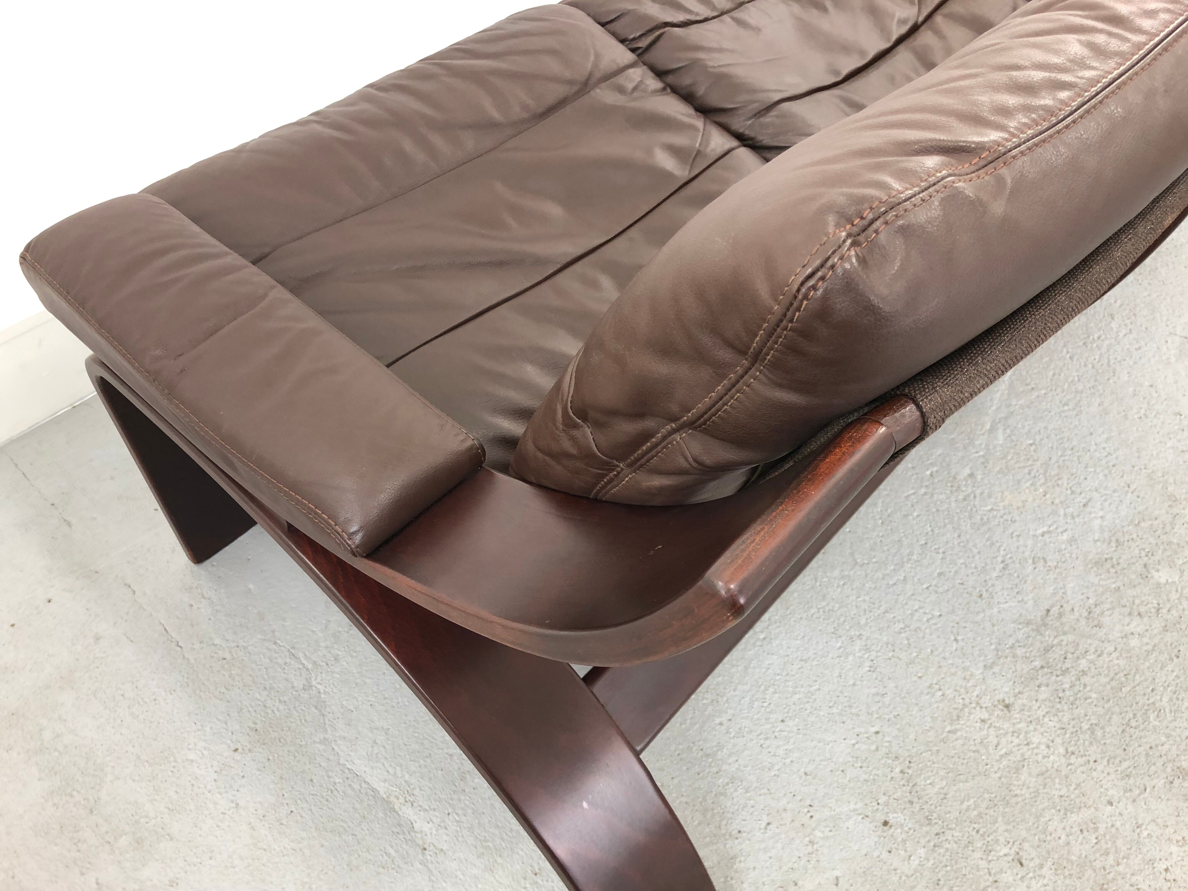 Leather Sofa, Sweden, 1970s