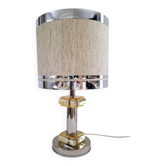 Lampes en lucite et métal chromé 70's