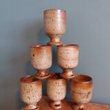 Mazagran cups, stoneware stemmed glasses from Puisaye, Jean-Pierre Prud’homme