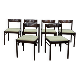 Set of 6 green Scandinavian chairs