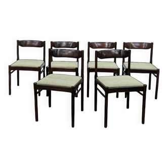 Set of 6 green Scandinavian chairs