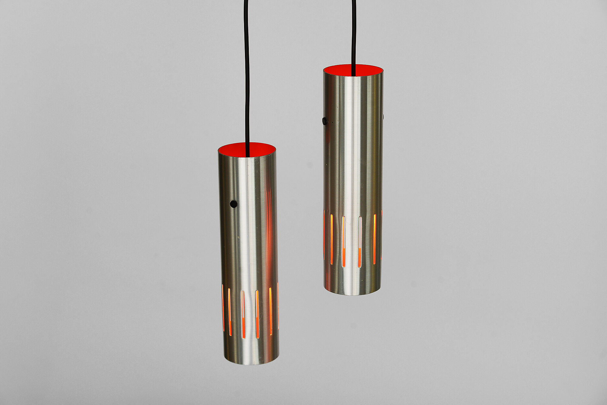 Pair of hanging lamps "Trombone" by Jo Hammerborg for Fog & Mørup