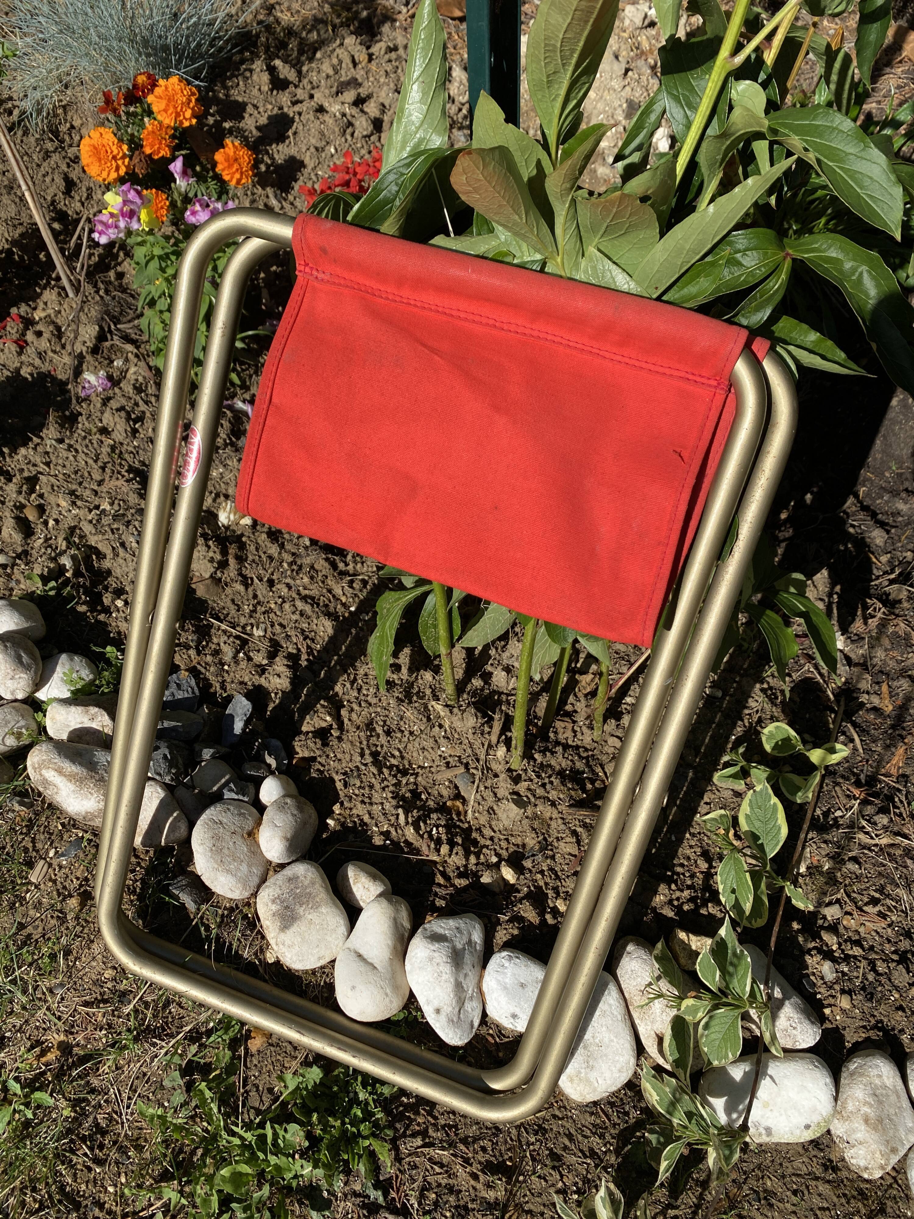 Vintage canvas folding stool