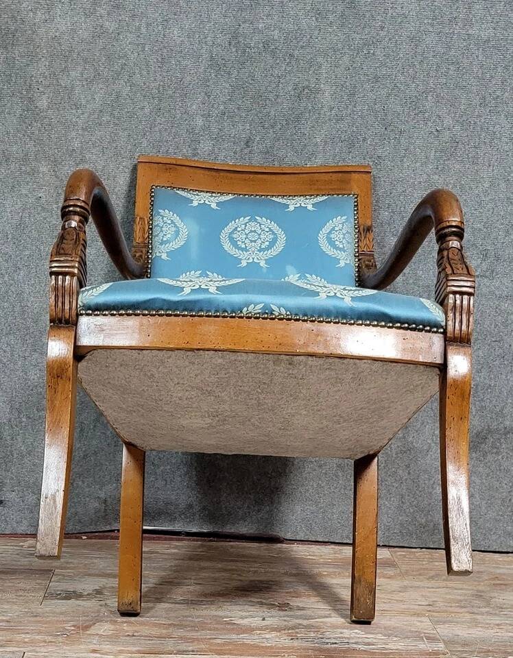 Empire style mahogany dolphin desk chair circa 1880