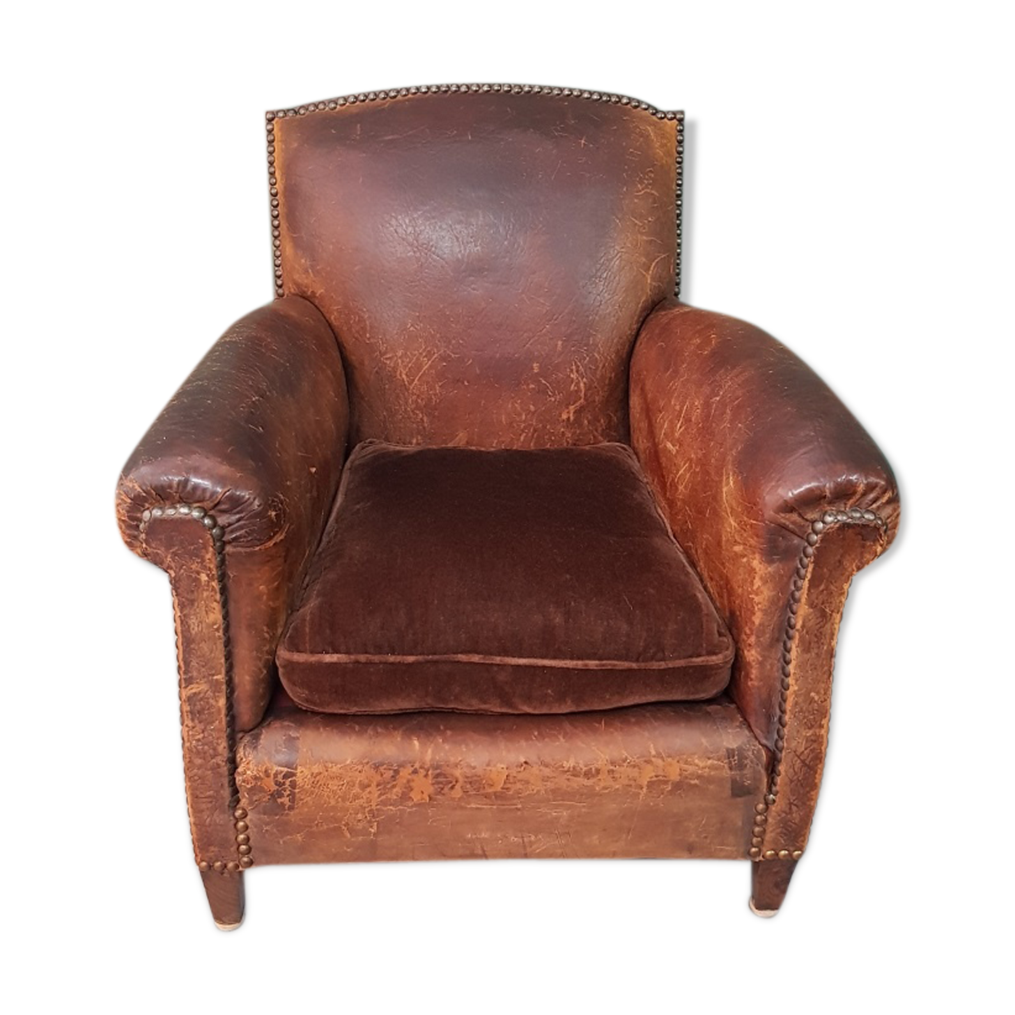 French leather armchair from the 1920