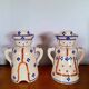 Pair of Polish ceramic candlesticks