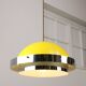 Space-age italian yellow and chrome metal pendant lamp, 1970s