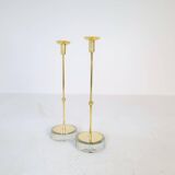 Set of 4 mid-century candle holders Ystad Metall, Sweden, 1950s