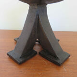 "Brutalist" ashtray quadripod in raw steel 70s