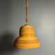 Midcentury Italian pencil reed rattan bamboo and brass hanging lamp pendant