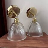 Pair of holophane type wall lights