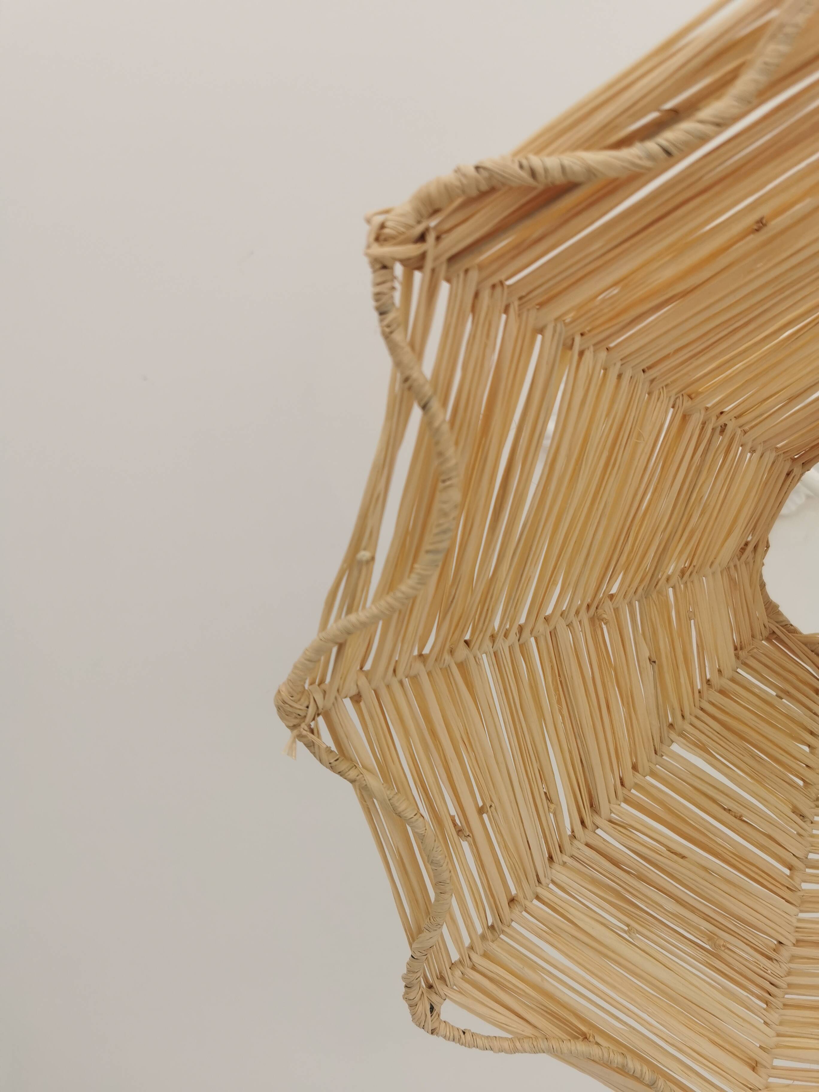 Suspension Gustave in Braided Raffia – 40×10 cm – Handmade Production Mar