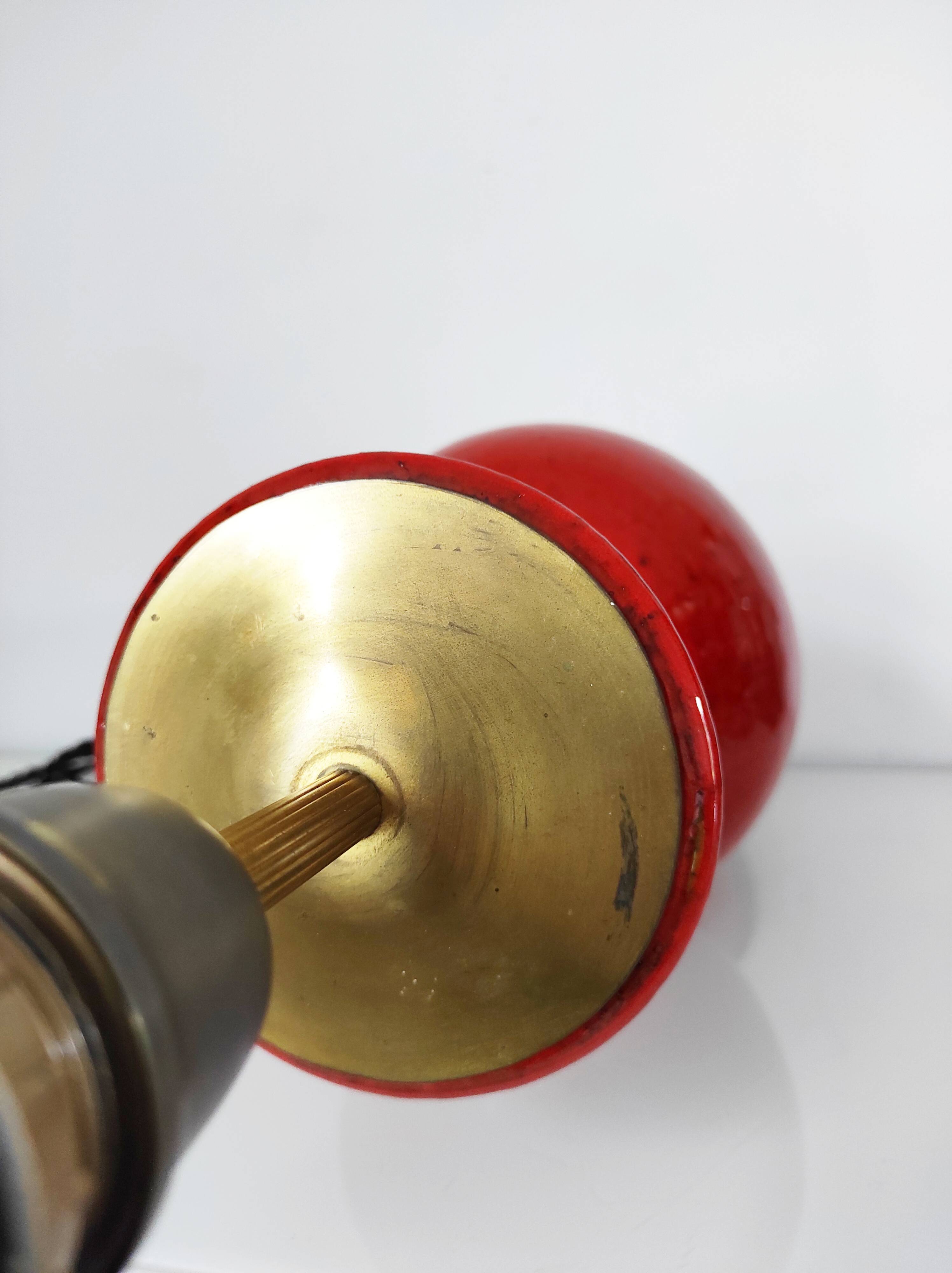 Red ceramic lamp base 53 cm high