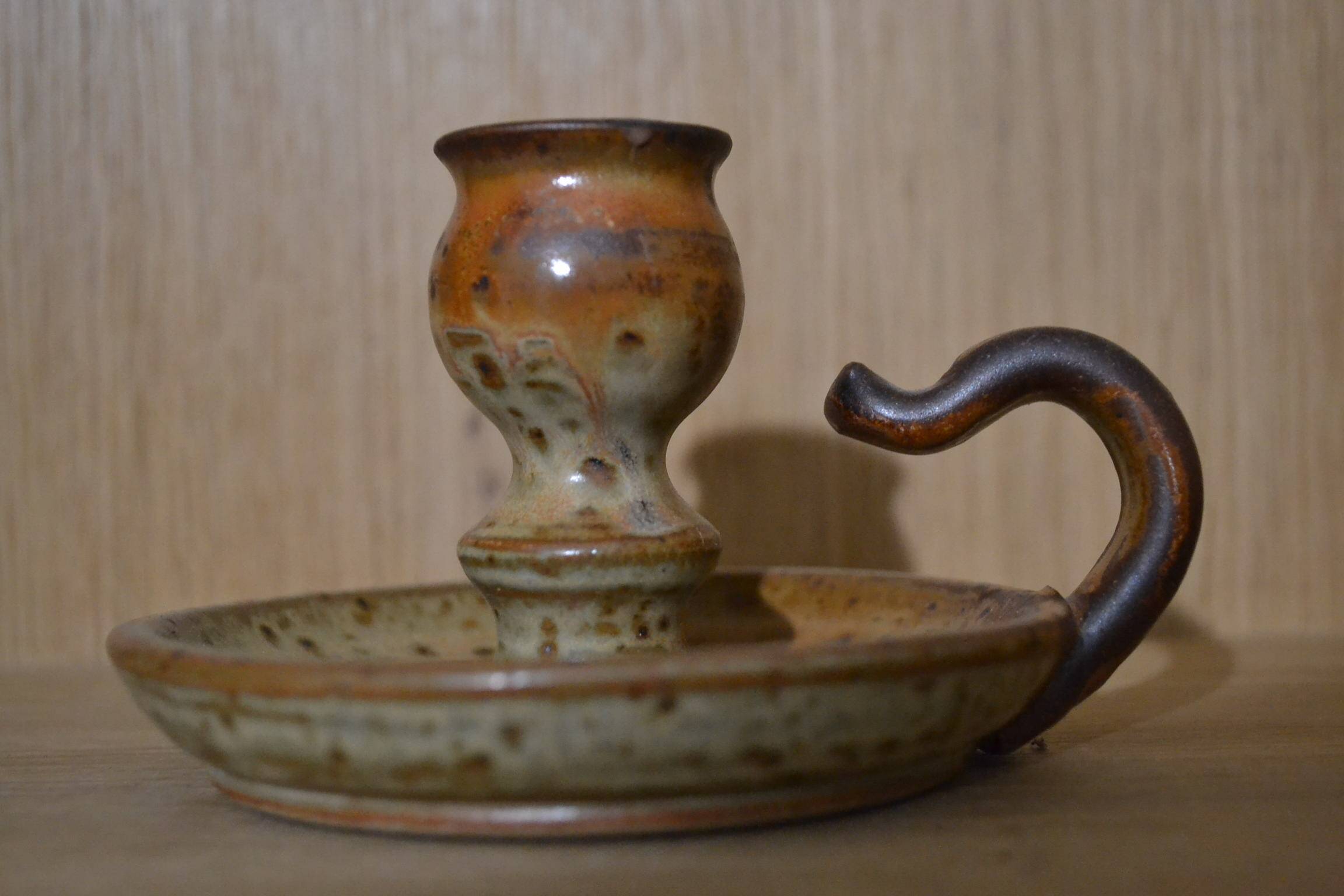 Stoneware candlestick