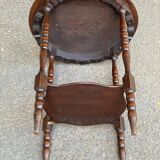 Vintage art deco round shelf in solid wood