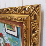 Table painting still life flowers