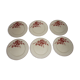 Set of 6 old flat plates in beige and red earthenware