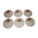 Set of 6 old flat plates in beige and red earthenware