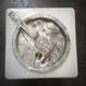 Old vintage square opaline ceiling/wall light 1960/70
