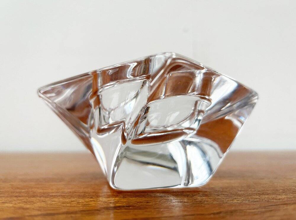 Crystal candlestick from the Tornado vintage series by Jan Johanssen for Orrefors, Sweden.
