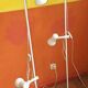 Pair of Italian multi-adjustable floor lamps with 2 spotlights, 1970s