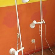 Paire de lampes de sol italiennes multi-réglables avec 2 projecteurs, années 1970.
