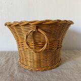 Vintage woven wicker pot cover