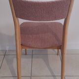 6 original Scandinavian chairs in light solid wood