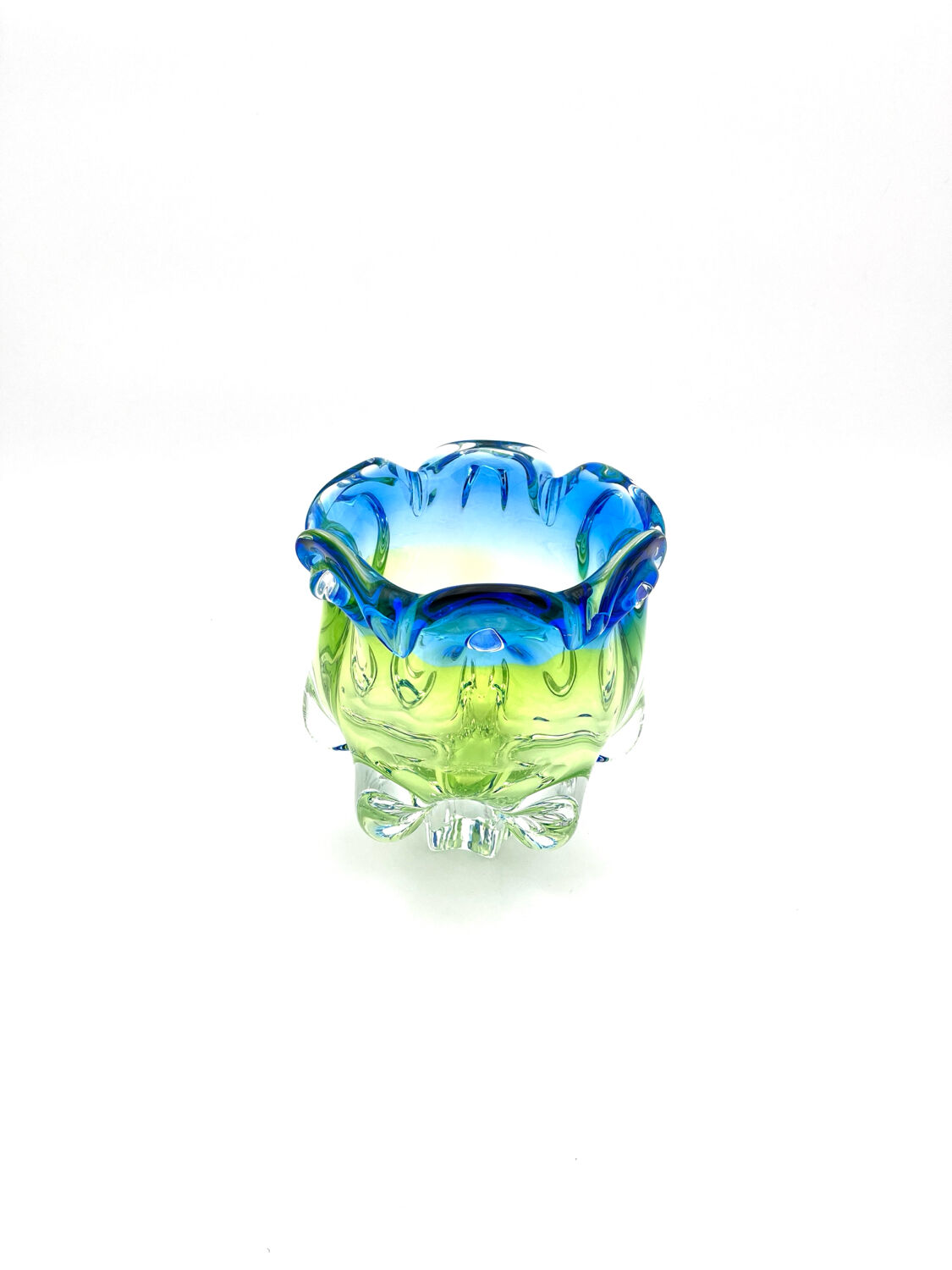 Corolle Vase Massif Hospodka Chřibská Cristal Sommerso Bicolour