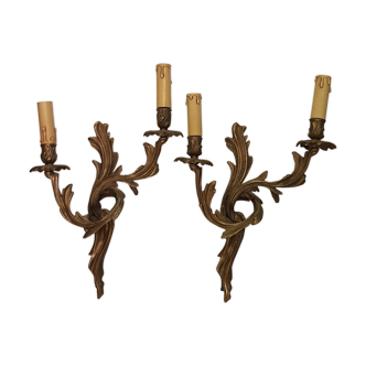 Pair Roccoco style wall light