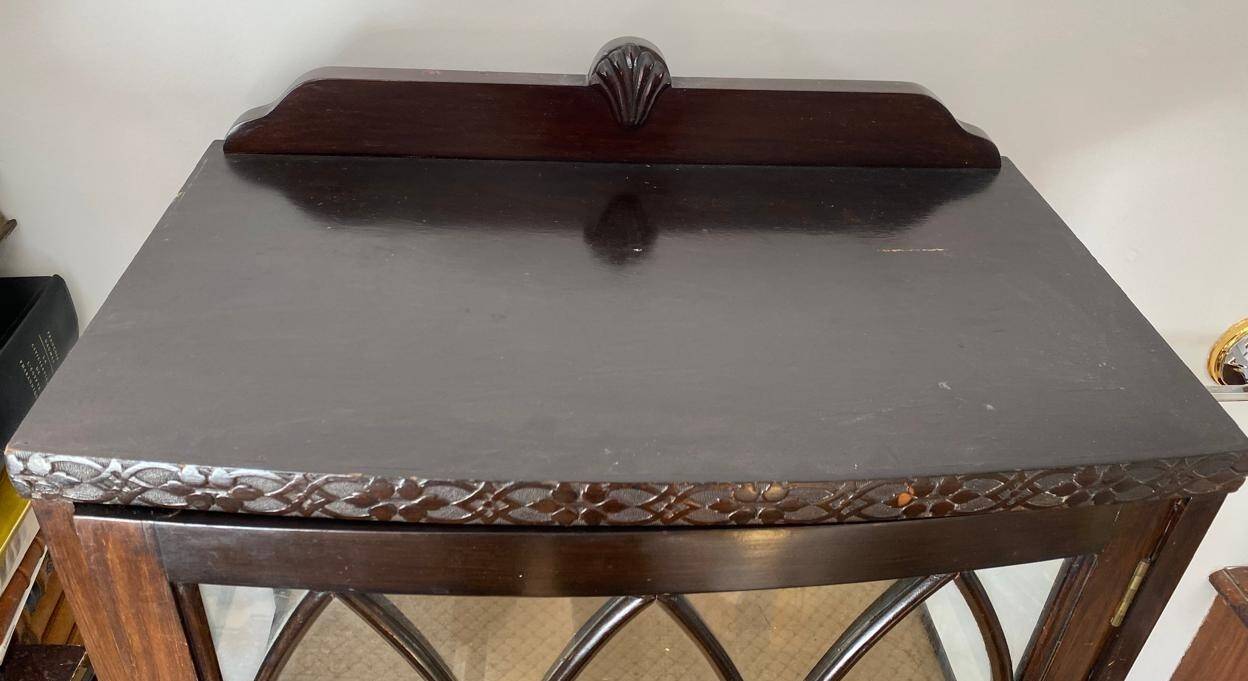 English mahogany display cabinet