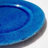 XL dish in blue glazed terracotta