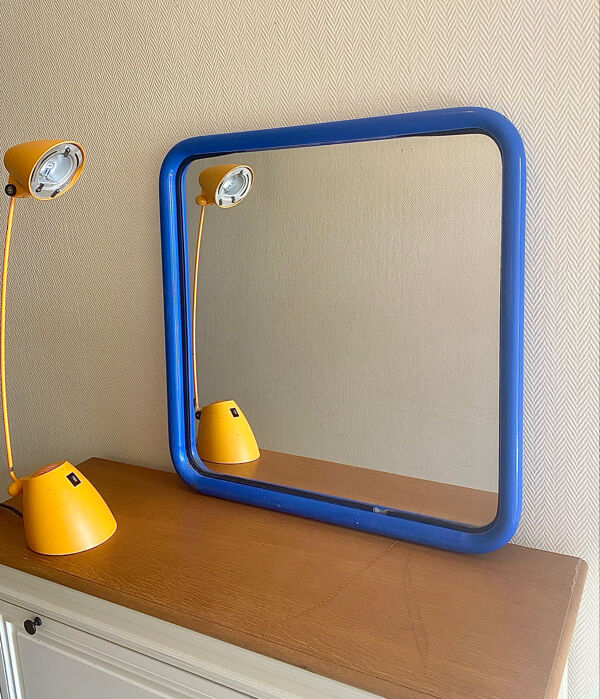 Miroir IKEA vintage acier tubulaire bleu