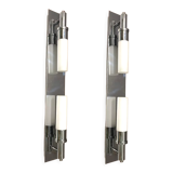 Italian Chrome Wall Lights, 1980s, Set of 2