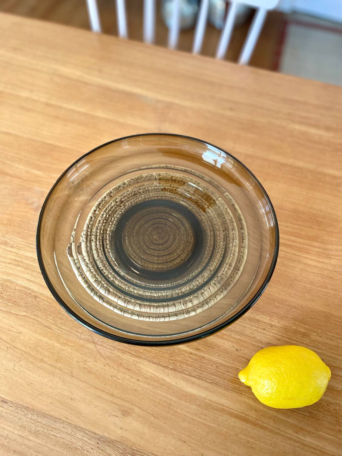 Vintage smoked glass bowl
