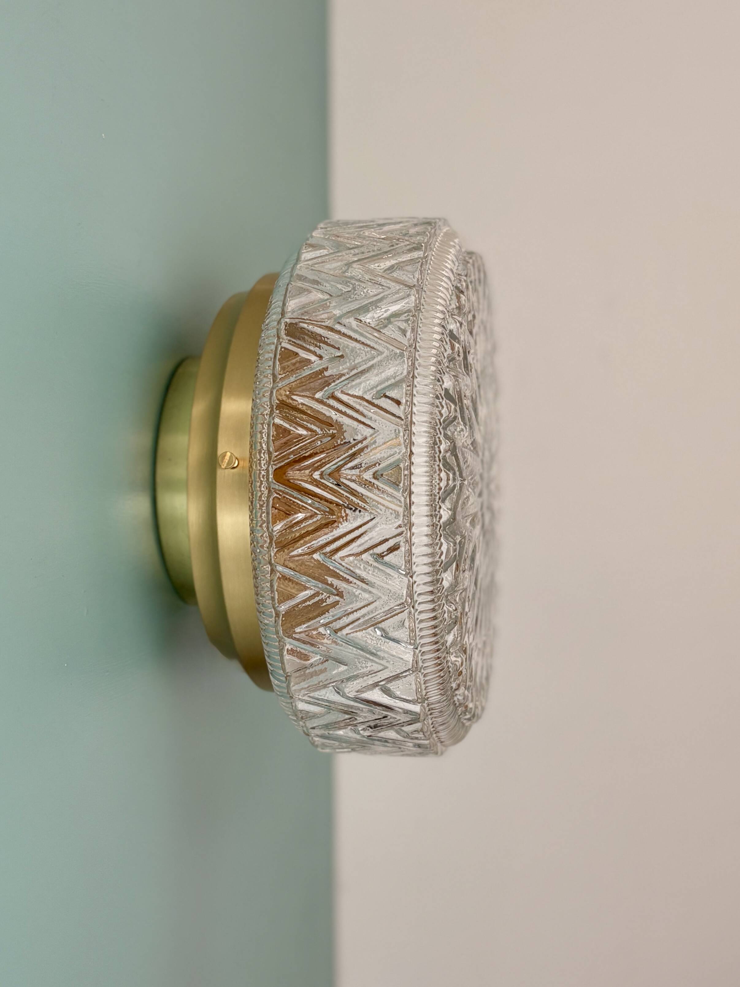 Vintage glass moulded globe wall/ceiling light.