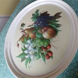 Plateau ovale motifs fruits